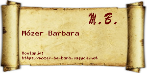 Mózer Barbara névjegykártya