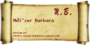 Mózer Barbara névjegykártya